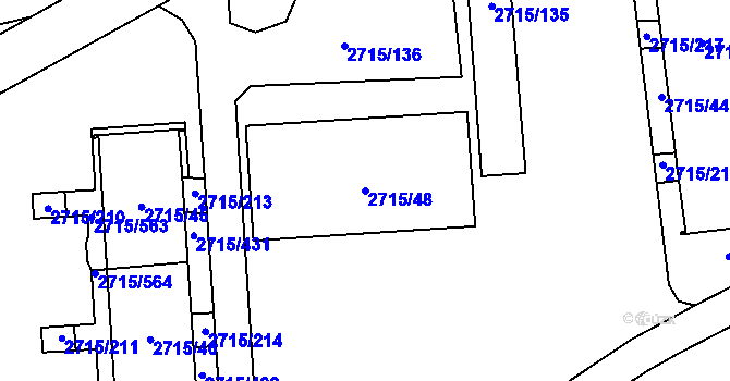 Parcela st. 2715/48 v KÚ Karviná-město, Katastrální mapa