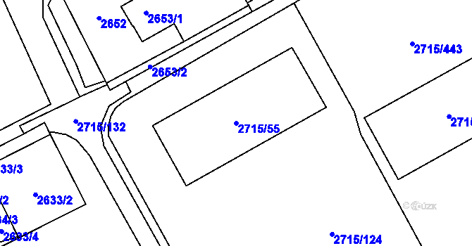 Parcela st. 2715/55 v KÚ Karviná-město, Katastrální mapa