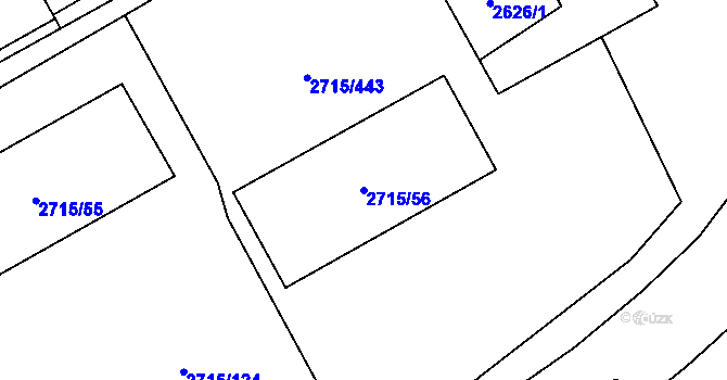 Parcela st. 2715/56 v KÚ Karviná-město, Katastrální mapa