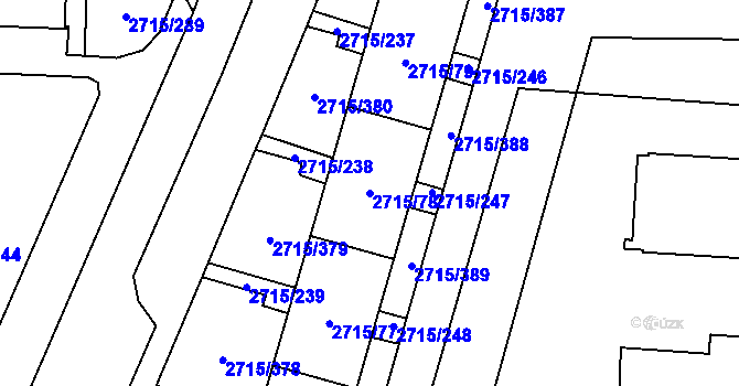 Parcela st. 2715/78 v KÚ Karviná-město, Katastrální mapa