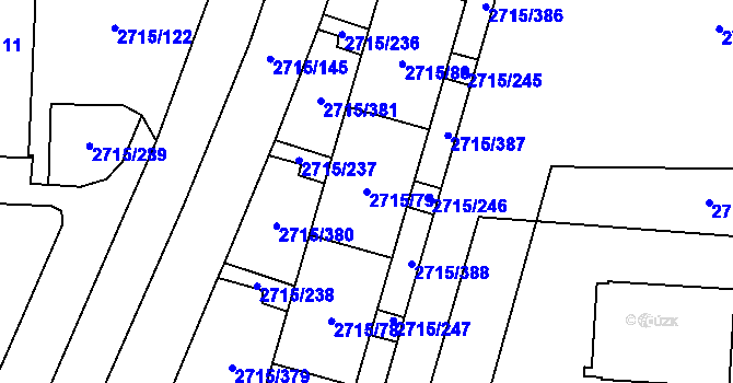 Parcela st. 2715/79 v KÚ Karviná-město, Katastrální mapa