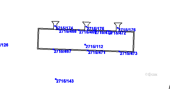 Parcela st. 2715/112 v KÚ Karviná-město, Katastrální mapa