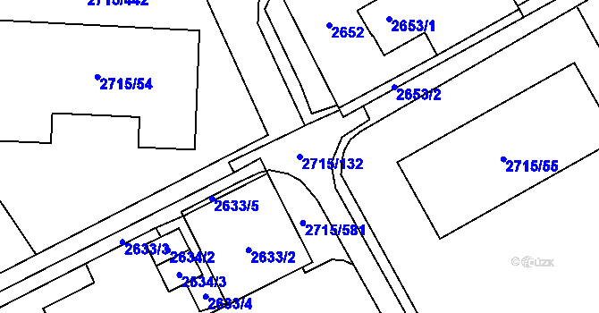 Parcela st. 2715/132 v KÚ Karviná-město, Katastrální mapa