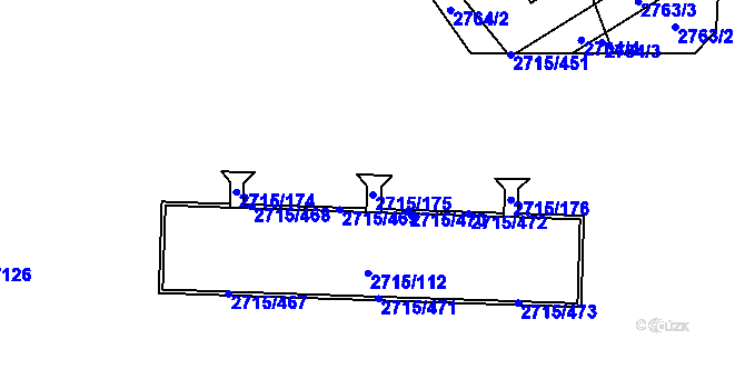 Parcela st. 2715/175 v KÚ Karviná-město, Katastrální mapa