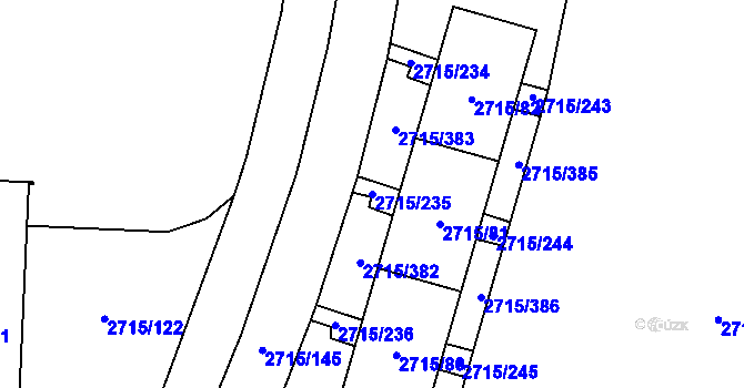 Parcela st. 2715/235 v KÚ Karviná-město, Katastrální mapa