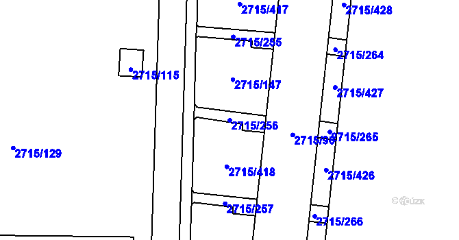 Parcela st. 2715/256 v KÚ Karviná-město, Katastrální mapa