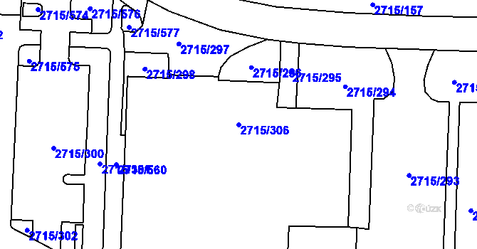 Parcela st. 2715/306 v KÚ Karviná-město, Katastrální mapa