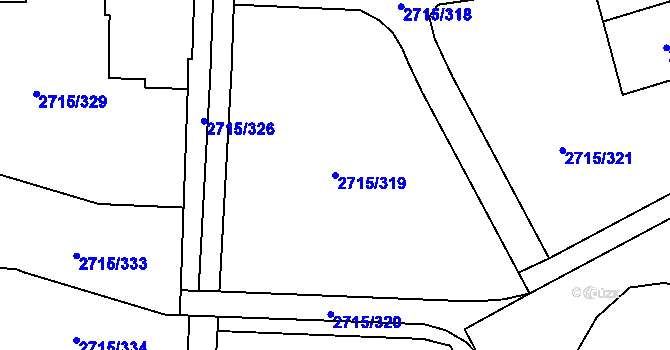 Parcela st. 2715/319 v KÚ Karviná-město, Katastrální mapa