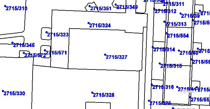 Parcela st. 2715/327 v KÚ Karviná-město, Katastrální mapa