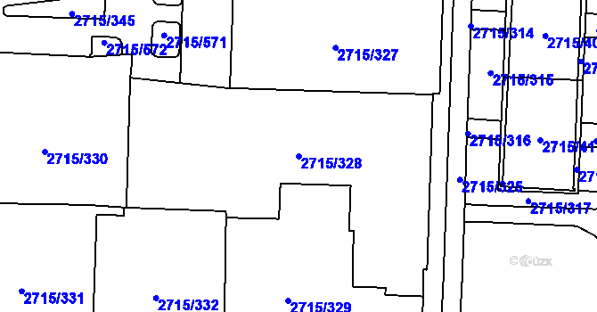 Parcela st. 2715/328 v KÚ Karviná-město, Katastrální mapa