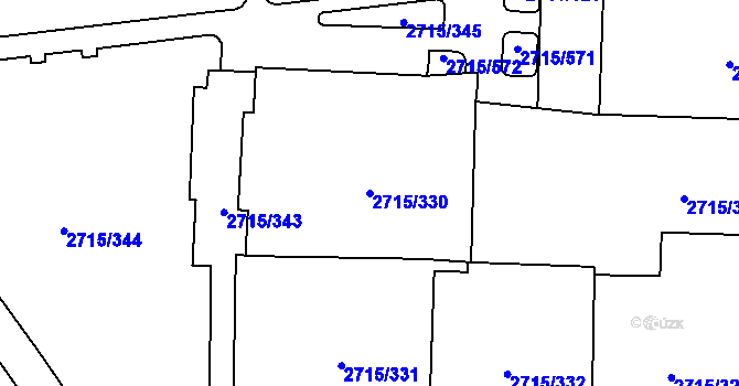 Parcela st. 2715/330 v KÚ Karviná-město, Katastrální mapa