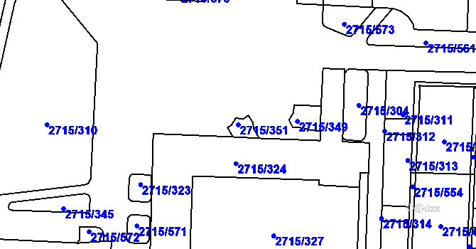 Parcela st. 2715/351 v KÚ Karviná-město, Katastrální mapa