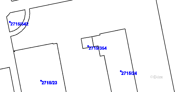 Parcela st. 2715/354 v KÚ Karviná-město, Katastrální mapa