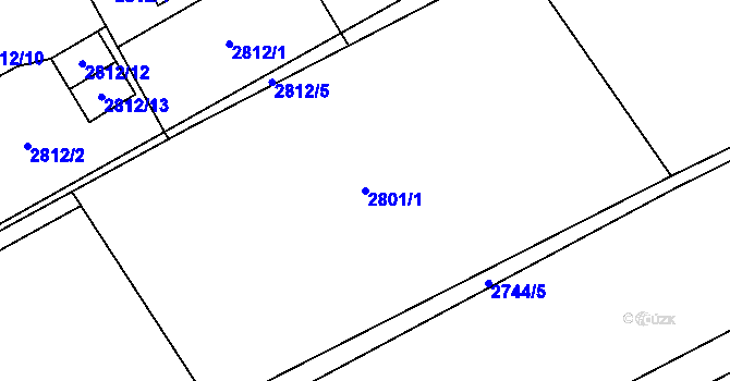 Parcela st. 2801/1 v KÚ Karviná-město, Katastrální mapa