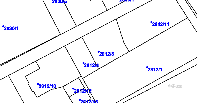 Parcela st. 2812/3 v KÚ Karviná-město, Katastrální mapa