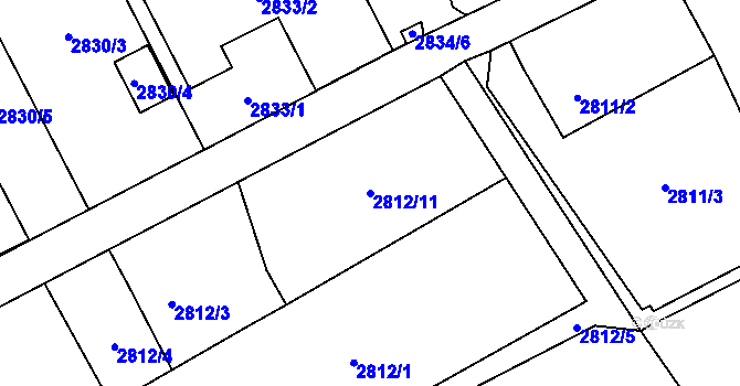 Parcela st. 2812/11 v KÚ Karviná-město, Katastrální mapa