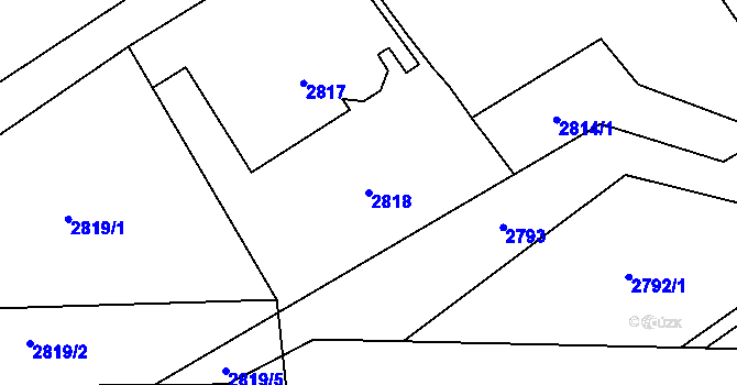 Parcela st. 2818 v KÚ Karviná-město, Katastrální mapa