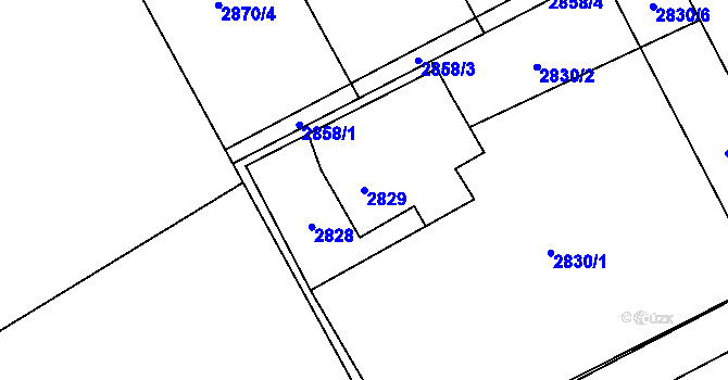 Parcela st. 2829 v KÚ Karviná-město, Katastrální mapa