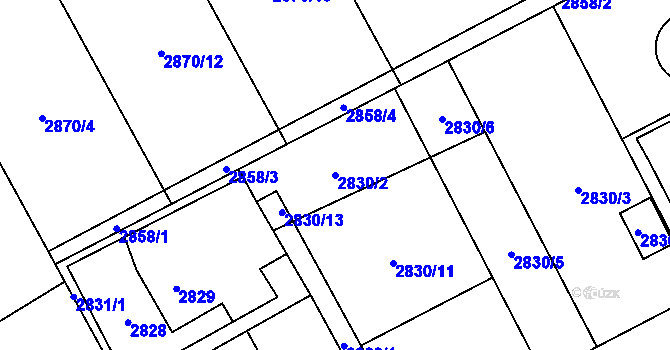 Parcela st. 2830/2 v KÚ Karviná-město, Katastrální mapa