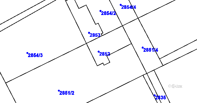 Parcela st. 2852 v KÚ Karviná-město, Katastrální mapa