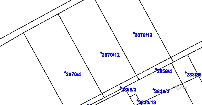 Parcela st. 2870/12 v KÚ Karviná-město, Katastrální mapa