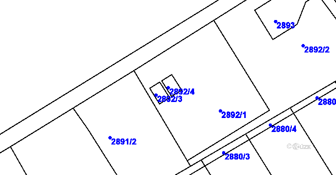 Parcela st. 2892/4 v KÚ Karviná-město, Katastrální mapa