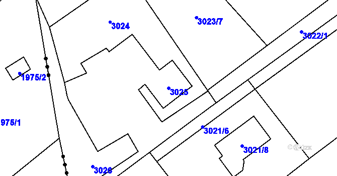 Parcela st. 3025 v KÚ Karviná-město, Katastrální mapa