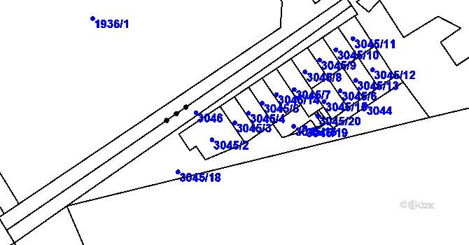 Parcela st. 3045/3 v KÚ Karviná-město, Katastrální mapa