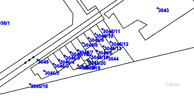 Parcela st. 3045/6 v KÚ Karviná-město, Katastrální mapa