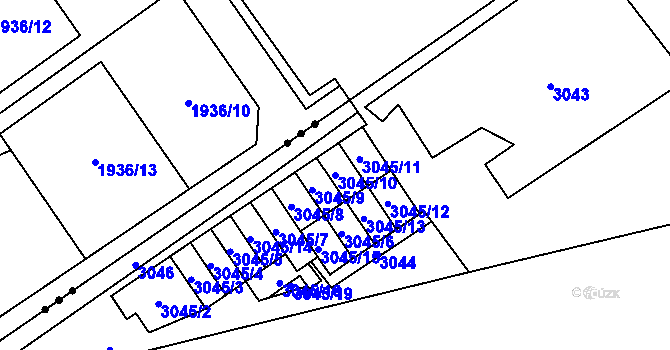 Parcela st. 3045/10 v KÚ Karviná-město, Katastrální mapa