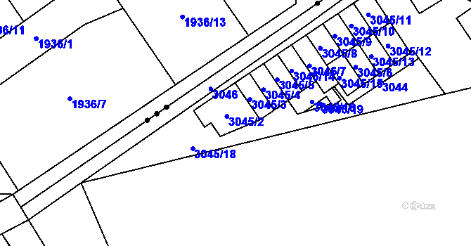 Parcela st. 3045/17 v KÚ Karviná-město, Katastrální mapa
