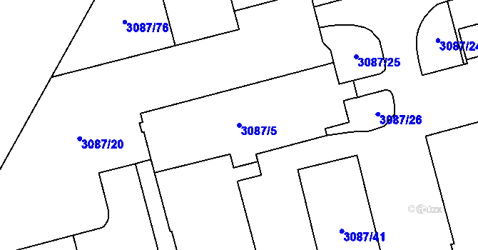 Parcela st. 3087/5 v KÚ Karviná-město, Katastrální mapa