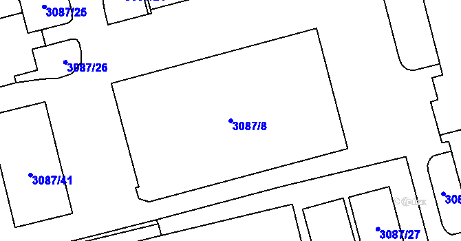Parcela st. 3087/8 v KÚ Karviná-město, Katastrální mapa