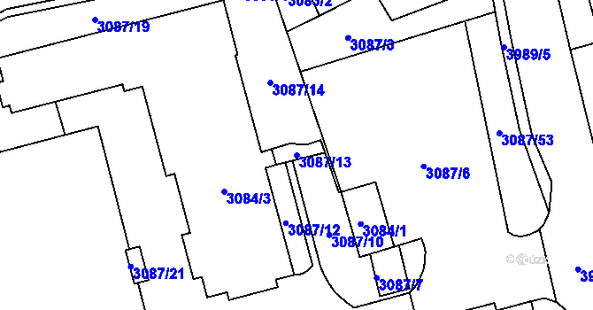 Parcela st. 3087/13 v KÚ Karviná-město, Katastrální mapa