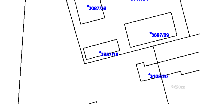 Parcela st. 3087/18 v KÚ Karviná-město, Katastrální mapa