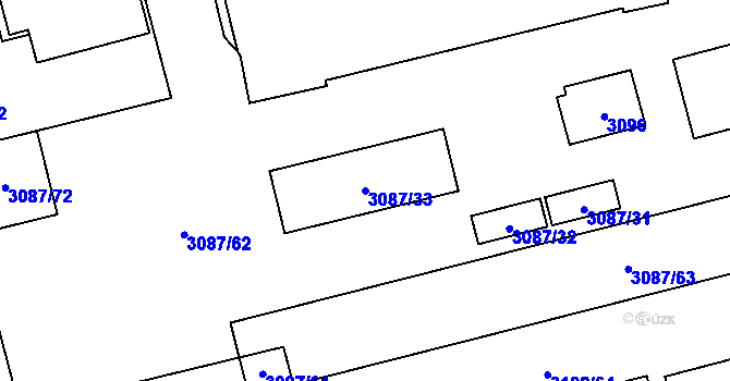 Parcela st. 3087/33 v KÚ Karviná-město, Katastrální mapa