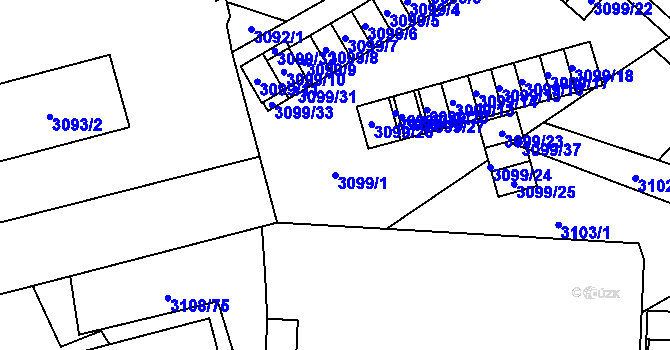 Parcela st. 3099/1 v KÚ Karviná-město, Katastrální mapa