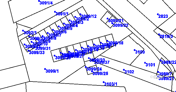 Parcela st. 3099/15 v KÚ Karviná-město, Katastrální mapa