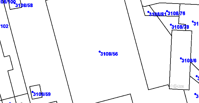 Parcela st. 3108/56 v KÚ Karviná-město, Katastrální mapa