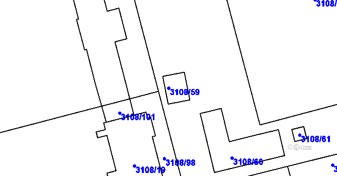 Parcela st. 3108/59 v KÚ Karviná-město, Katastrální mapa
