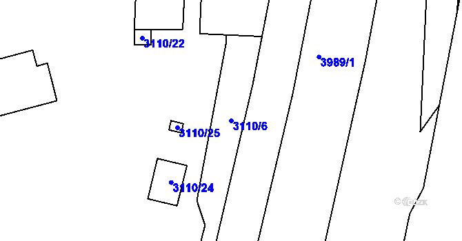 Parcela st. 3110/6 v KÚ Karviná-město, Katastrální mapa