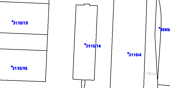 Parcela st. 3110/14 v KÚ Karviná-město, Katastrální mapa