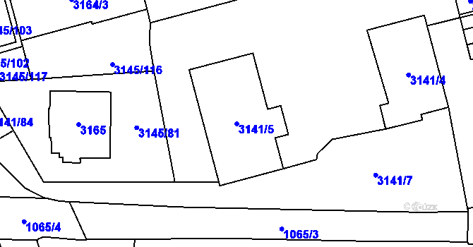 Parcela st. 3141/5 v KÚ Karviná-město, Katastrální mapa