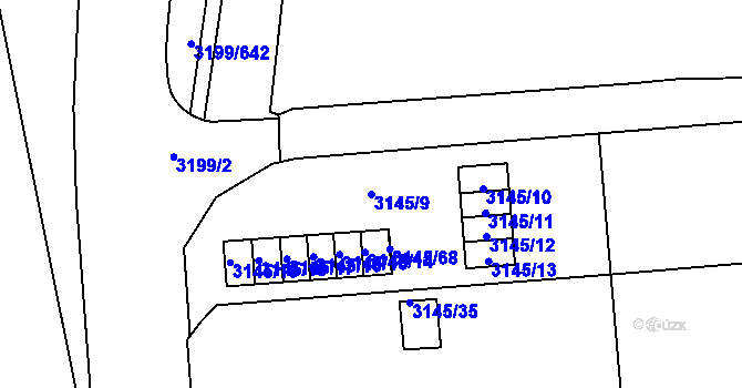 Parcela st. 3145/9 v KÚ Karviná-město, Katastrální mapa