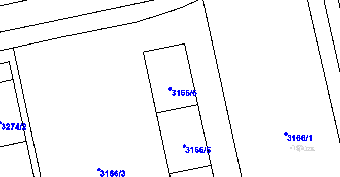Parcela st. 3166/6 v KÚ Karviná-město, Katastrální mapa