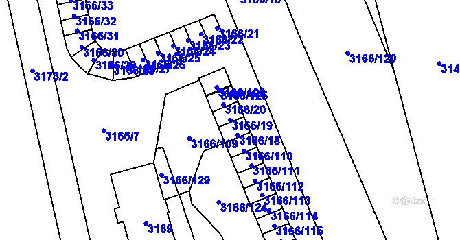 Parcela st. 3166/19 v KÚ Karviná-město, Katastrální mapa