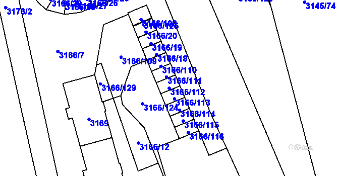 Parcela st. 3166/112 v KÚ Karviná-město, Katastrální mapa