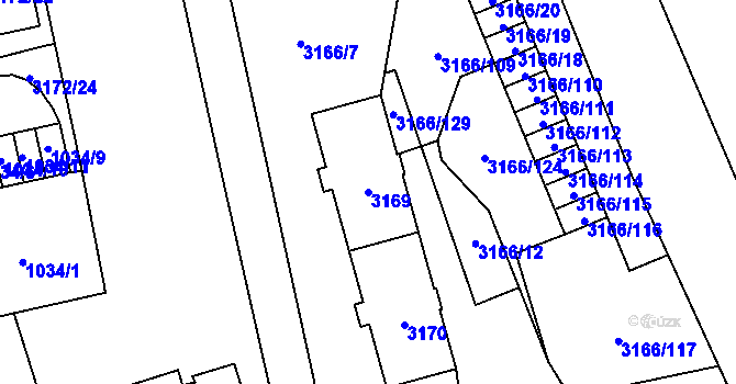 Parcela st. 3169 v KÚ Karviná-město, Katastrální mapa
