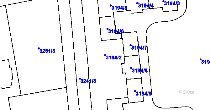 Parcela st. 3194/2 v KÚ Karviná-město, Katastrální mapa