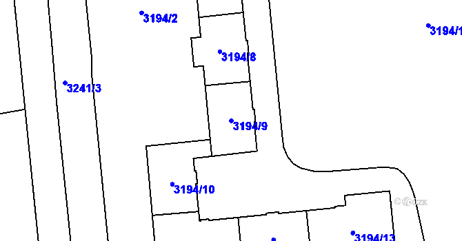 Parcela st. 3194/9 v KÚ Karviná-město, Katastrální mapa